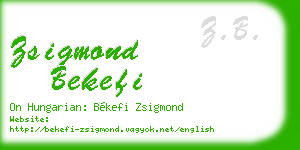 zsigmond bekefi business card